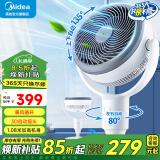 美的（Midea）电风扇 空气循环扇家用立式遥控落地扇涡轮换气扇循环对流3D摇头电扇轻音低噪大风力节能风扇 GAG24JR【旗舰单品 3D摇头】