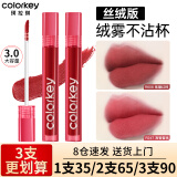 Color Key珂拉琪唇釉口红唇泥哑光镜面学生不易沾杯防汗官方 丝绒系【3.0版本】R247 高智蜜桃