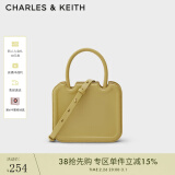 CHARLES&KEITHPerline饼干包手提包单肩包包女包女女神节礼物CK2-30781598 Mustard黄褐色 S