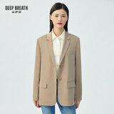 深呼吸DEEP BREATH女装轻薄抗皱复古通勤西装西服外套女A400692 卡其 L (4)