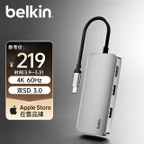 贝尔金（BELKIN）Type-C拓展坞 MacBook扩展坞5合1 电脑USB扩展TF/SD读卡器 iPad投屏HDMI 兼容雷电口 AVC007-V2