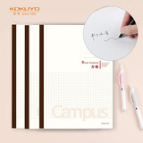 国誉(KOKUYO)无线装订本Campus笔记本子胶装本软抄本·5mm方格 A5/60张/本 3本白色 WCN-CNB3638