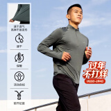 迪卡侬（DECATHLON）冬季内搭速干长袖t恤男训练服运动速干衣健身跑步上衣RUNM 青松绿（速干+三季+手表视窗） M