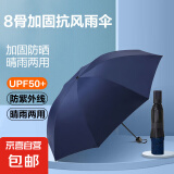 京东物流，限时低价⭐手动折叠晴雨伞防晒防紫外线男女雨季遮阳 8骨黑胶加固手动晴雨伞C款 颜色随机