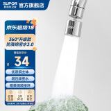 苏泊尔（SUPOR）防溅水龙头延伸器升级360°万向旋转水龙头厨房防溅龙头转接头