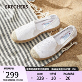 斯凯奇（Skechers）渔夫鞋女鞋轻便蕾丝透气平底鞋浅口单鞋一脚蹬懒人鞋66666281