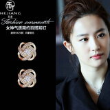 禾匠轻奢通体S925银锆石耳钉女士高级感生日礼物通勤养耳洞送女友老婆 通体S925银金色耳钉【配证书】