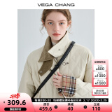 VEGA CHANG飞机扣棉衣女2024冬新款方领拼接菱格棉服外套ins潮 奶油米 S