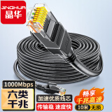 晶华 六类CAT6网线 10米 千兆工程级家用电脑宽带监控非屏蔽8芯双绞成品跳线 W198K