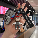 一宾适用宝马钥匙套5系新3系三五X3X5LX1X6/325/530li/X7系高档壳车扣 B款【黑武士】+升级公仔