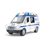 林达警车玩具可开门特警车男孩儿童惯性车消防车汽车模型 警察车