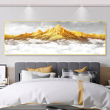 格栩背靠金山客厅卧室床头装饰画自粘墙贴纸画房间沙发背景墙壁纸贴画 背靠金山 210*70cm 打印边框