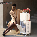 WEOBGR SABRE瑞士军刀前开盖行李箱20寸商务多功能铝框旅行箱男登机宽拉杆箱女 星光白铝框子母箱【2025版】 24英寸 需托运（可放17.3寸电脑）