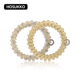 HOSUKKO电话线发圈头绳皮筋发饰发绳手环手绳缤纷系列 香槟花语L 2个