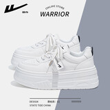 回力女鞋小白鞋女2025春夏季新款韩版百搭休闲厚底增高运动潮板鞋子女 白色【轻便厚底6cm】 36