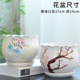 仟尚亿随机八个花盆陶瓷批发带托盘家用绿萝创意简约多肉植物小多肉花盆 大号两个组合-004 中等