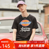 dickies 纯棉短袖T恤男 情侣男女同款 印花休闲百搭上衣7087 黑色 L