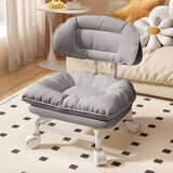 喻品换鞋凳滑轮矮凳万向轮小凳子家用带娃懒人美缝靠背椅HK5201灰色