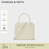 CHARLES&KEITHPerline饼干包手提包单肩包包女包女女神节礼物CK2-30781598 粉白色Chalk S