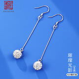 老银匠s925银长款耳坠女不易过敏银耳钩送女友情人节礼物时尚银耳饰女士 耳坠 长（1对装）含证书