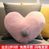 达克鸭可爱ins奶瓶抱枕靠垫床头靠枕客厅沙发靠背床上女生睡觉汽车枕头 粉爱心40×35厘米 【柔软小兔毛面料】