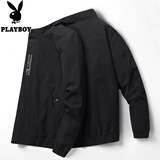 花花公子（PLAYBOY）春秋季新款夹克男士潮流帅气立领外套青年韩版休闲大码上衣服男装 1XM21/JK1938黑色 L