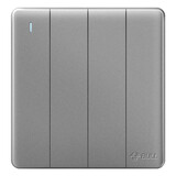 公牛（BULL）墙壁开关 G28系列 四位双控带荧光开关 86型面板G28K412 星空灰