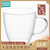 NITORI宜得利家居 带把日式透明茶杯水杯耐热玻璃杯 MC-04 200ml