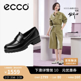 爱步（ECCO）乐福鞋女 经典厚底百搭英伦风皮鞋 摩登女鞋490013 黑色35