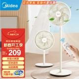 美的（Midea）电风扇 家用风扇落地扇立式轻音节能电扇台扇迷你扇台立两用小风扇宿舍摇头办公室转页扇小风扇 【七叶升级大网罩遥控】SAH35MR