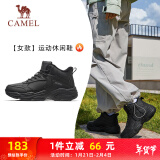 骆驼（CAMEL）加绒保暖女鞋防泼水高帮运动休闲鞋 K24C36L3627 黑色 38