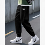 阿迪达斯 （adidas）男裤子 2025夏季新款卫裤运动裤经典小LOGO休闲裤束脚长裤子 针织面料-春秋推荐 M
