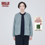 无印良品（MUJI）女式  长毛抓绒 夹克 短款外套女  简约风 BB2NSA3A 浅蓝色 S(155/80A)