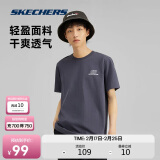 斯凯奇（Skechers）夏季男女情侣同款缤纷休闲系列透气半袖针织短袖T恤