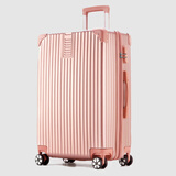 昕辰行李箱拉杆箱小型男大容量密码旅行万向轮登机皮子女学生 直角拉链款-玫瑰金 22英寸 （可托运）