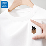 JEANSWEST LIFE真维斯短袖男t恤纯棉简约猫咪男生半袖夏季柔软亲肤百搭男款上衣