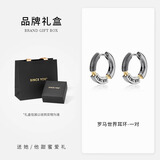 SINCE YOU邓为同款耳环罗马世界银耳钉男磁吸无耳洞高级耳饰生日礼物送对象 罗马世界耳环（一对）太空灰
