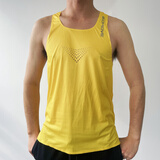 QUIY马拉松背心专业级止汗跑步男坎袖无袖透气速干田径竞速运动风洞 黄色（第三代压胶版） XL 【135-145斤】