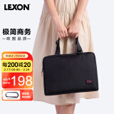 乐上（LEXON）单肩包女手提电脑包13.3英寸内胆包时尚斜挎包轻便商务公文包黑色