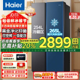 海尔【补贴20%】冰箱519升/620两门265L大冷冻对开门冰箱超薄小冷藏一级双变频黑金净化大容量家用冰箱 【519升大冷冻】BCD-519WLHSSEDX9