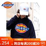 dickies 卫衣男女同款城市轻户外大logo印花连帽卫衣DK007060 黑色 2XL