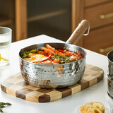 神田日本雪平锅不锈钢小奶锅热奶锅煮面泡面锅宝宝婴儿辅食锅进口汤锅 雪平锅（含玻璃盖+蒸格） 18cm