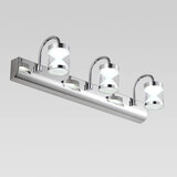 樱冠LED镜前灯免打孔双头/三头四头现代镜子灯不锈钢浴室卫生间化妆灯 三头-白光(46cm)