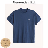 ABERCROMBIE & FITCH男装女装情侣装 经典小麋鹿圆领宽松短袖黑色多色T恤KI124-9135 青蓝色 L  (180/108A)