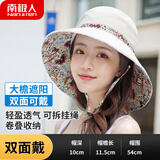 南极人遮阳帽渔夫帽女海边沙滩帽户外帽太阳帽文艺帽子女防晒帽 米色