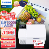 飞利浦（PHILIPS）车载压缩机制冷冰箱16.5L 车家两用便携式小冰箱 冷冻冷藏可结冰