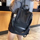 REINHARDT女士背包2025新款双肩包女包时尚两用百搭旅行大容量电脑背包女包 纯黑色加大+挂件（放14寸电脑）