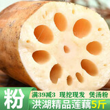 洪湖食客 洪湖莲藕湖北特产新鲜粉藕 煲汤藕火锅食材蔬菜生鲜 精品（中段）5斤