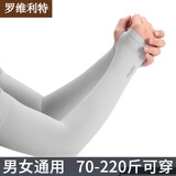 罗维利特 防晒手套冰丝袖套夏季男女通用弹性大外线骑车开车手套冰袖 拇指款-灰色 均码