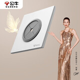 公牛（BULL）开关插座G57蝶翼超薄空白面板带堵洞遮丑进出线孔G57B104暮雪白